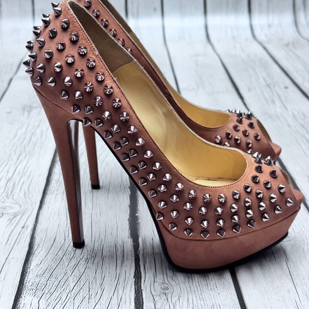 Nando Muzi Suede Platform High Heels Size 38 (US Size 7.5) - Picture 5 of 9